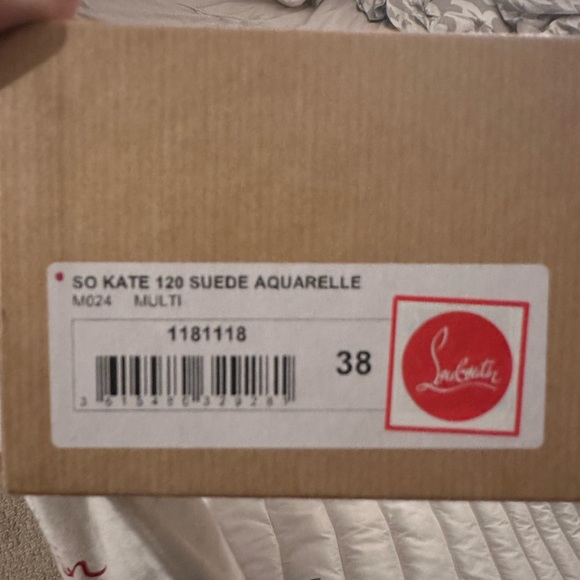 Christian Louboutin So Kate 120 Aquarelle Watercolor White Suede,Multi-color - Picture 4 of 15